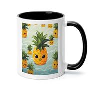Cute Pineapple Ceramic Coffee Mug with Handle 11 Ounces, Porcelain Mug Coffee Cup Tea Mug Water Cup Ideal for Coffee,Tea,Latte,Cappuccino,Microwave & Dishwasher Safe Unique Gift Cup