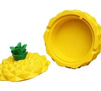 Cute Pineapple Cigarette Ashtray with Lid Living Room Smoking Ash Tray Holder Home Decoration Resin Ornaments for Home Office Decoration Anti-Skid
