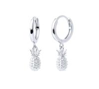 Cute Pineapple Dangle Drop Earrings for Women S925 Sterling Silver- Delicate Cartilage Fruit Charm Huggie Hoop, Hypoallergenic Lightweight Jewellery Gifts for Her Birthday (Silver)