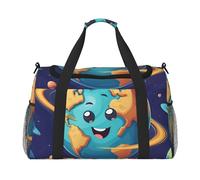 Cute Pineapple Print Foldable Carry On Tote Large Capacity Hand Carry Bag for Airplane Weekend Getaways