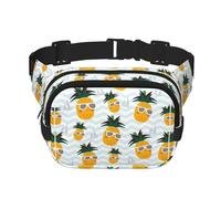 Cute pineapple Print Square Waist Purse Double Layer Fanny BagTrendy Travel Waist Bag for Men and Women, Black, One Size, Black, One Size
