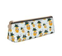 Cute Pineapple Print Students Supplies Higher Capacity Pencil Pouch Pen Case School Travel Office Desk