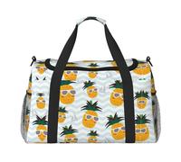 Cute Pineapple Print Womens Sports Bags Travel Bag - Gym Tote Bag with Compartment,Duffel Bags for Men,Ladies Holdall,Carry On Weekend Travel Handbags for Women