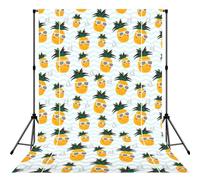 Cute pineapple Printed Photography Drape, Foldable Polyester Background, Easy Hang Rod Pocket Studio Prop