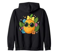 Cute Pineapple Sunglasses Tropical Summer Vibes Zip Hoodie
