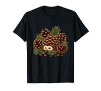 Cute Pinecone Hedgehog Woodland Forest Scene T-Shirt