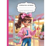 Cute Pink Aesthetic Anime Girl Composition Notebook Wide Ruled: Girly Fashion Journal for Teens: Pink Doll Lined Paper Notebook | Back to School Supplies for Students (110 Pages, 7.5x9.25)