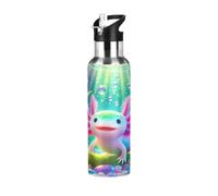 Cute Pink Axolotl Colorful Stainless Steel Water Bottle 20 Oz Leakproof Water Bottles, BPA-Free Sport Water Bottle