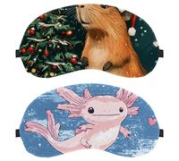 Cute Pink Axolotl Heart 2-Pack Light-Blocking Soft Breathable Eye Masks Sleep Mask Eye Patch