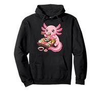 Cute Pink Axolotl Sushi Nigiri Bubble Tea Anime Food Pullover Hoodie