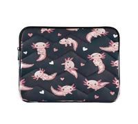 Cute Pink Axolotls Computer Pouch, Waterproof Laptop Case 13.3 Inch for Women