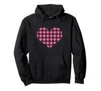 Cute Pink Black Plaid Gingham Check Checkered Pattern Pullover Hoodie