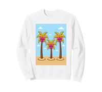 Cute Pink Bow Palm Trees Tropical Summer Design Sweatshirt