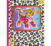 Cute Pink Bright Glitter Leopard Print Tiger Retro LisaFrank inspired | College Ruled Composition Notebook, Journal 7.5 x 9.25, 120 pages for Girls Teens Women Students