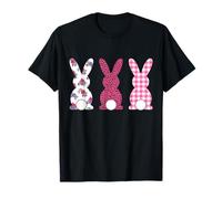Cute Pink Bunnies Happy Easter Bunny Leopard Women Girls T-Shirt