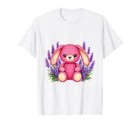 Cute Pink Bunny Lavender Crochet Style Animal Value Graphic T-Shirt