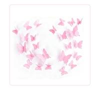 Cute Pink Butterfly Wall Stickers Decor,24 pcs Nursery,Pink Room Decor,Girls Room Wall Decals for Nursery Decoration Removable Rooms Accessories Birthday Party Decoration