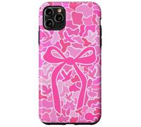 Cute Pink Camo Duck Hunting Aesthetic Camouflage with Bow Case for iPhone 11 Pro Max