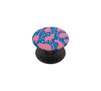 Cute Pink Cat Magical Blue Pattern Hypnotic Aesthetic PopSockets Adhesive PopGrip