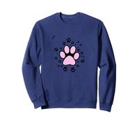 Cute Pink Cat Paw Print Kitten Paws Aesthetic Pastel Sweatshirt