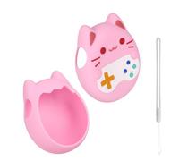 Cute Pink Cat Silicone Case for Tamagotchi Paradise, Shockproof Lanyard