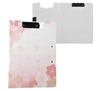 Cute Pink Cherry Blossoms Clipboard a4 Clip Board Foldover Document Folder Files for Paperwork with Clips Lightweight Plastic