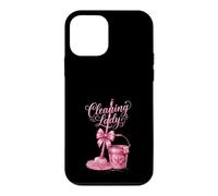 Cute Pink Cleaning Lady Housekeeping Mop & Bucket Case for iPhone 12 mini