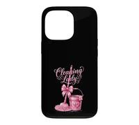 Cute Pink Cleaning Lady Housekeeping Mop & Bucket Case for iPhone 13 Pro