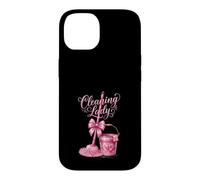 Cute Pink Cleaning Lady Housekeeping Mop & Bucket Case for iPhone 14