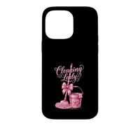 Cute Pink Cleaning Lady Housekeeping Mop & Bucket Case for iPhone 14 Pro Max