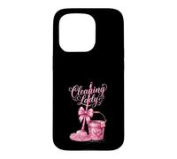 Cute Pink Cleaning Lady Housekeeping Mop & Bucket Case for iPhone 15 Pro