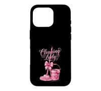 Cute Pink Cleaning Lady Housekeeping Mop & Bucket Case for iPhone 16 Pro