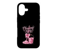 Cute Pink Cleaning Lady Housekeeping Mop & Bucket Case for iPhone 17