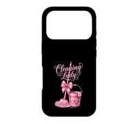 Cute Pink Cleaning Lady Housekeeping Mop & Bucket Case for iPhone 17 Pro