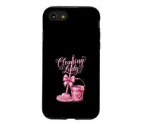 Cute Pink Cleaning Lady Housekeeping Mop & Bucket Case for iPhone SE (2020) / 7/8