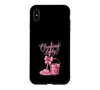 Cute Pink Cleaning Lady Housekeeping Mop & Bucket Case for iPhone XS Max