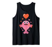 Cute Pink Fish Heart Balloon Design - Kawaii Love Tank Top