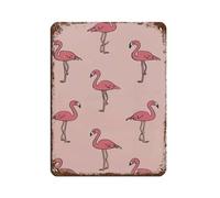 Cute Pink Flamingo Print Tin Sign Vintage Metal Pub Club Cafe Bar Home Wall Art Decoration Poster Retro 12x16inch(30x40cm)