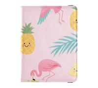 Cute Pink Flamingos Leather passport holder for travel for travel Wallet Combo Passport Case Travel Documents Wallet for women Ultra Slim