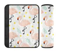 Cute Pink Flamingos Shoulder Strap Padding,Protects Your Neck and Shoulders,car seat Seatbelt Cover for SUV Auto Bag funda para cinturón de carro 2 Pack