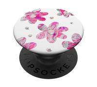 Cute Pink Flowers Floral Coquette clear background PopSockets Adhesive PopGrip