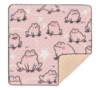 Cute Pink Frog Cute Foldable Baby Play Mat for Indoor Outdoor Water Resistant Kicking Mat for Babies Infants Toddlers, 50'' x 50''