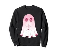Cute Pink Ghost Holding Candle Spooky Season Sweatshirt