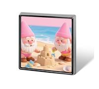 Cute Pink Gnomes Brooch Pin, Unisex Square Lapel Pin for Men & Women, Elegant Metal Badge for Hats Jackets Shirts, Versatile Fashion Accessory