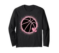 Cute Pink Hearts Basketball Love Long Sleeve T-Shirt