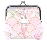 Cute Pink Mermaid Unicorn Purse for Women with Locking Buckle, Adorable Pink Mermaid Unicorn, Classic, Adorable Pink Mermaid Unicorn, Classic, Adorable Pink Mermaid Unicorn, Classic