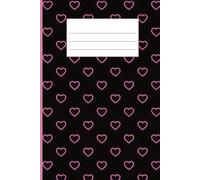 Cute Pink Neon Hearts Composition Notebook - College Ruled - 6" x 9" - 120 Pages