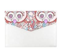 Cute Pink Owl Plastic Wallets A4, A4 Clear Plastic Folders, Paperwork Folder, Office Supplies Small Wallets, Document File with Snap Button, Pockets for School Office Home Travel