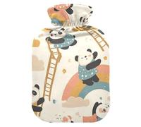 Cute Pink Panda hot Bottle Water Bag with Soft Cover, 2L Water Bag for Period Cramps, Tummy Warmer, compresas calientes para el vientre
