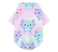 Cute Pink Pastel Axolotl Seamless Summer Pet Dog Shirt Button Up Soft, Lightweight, and Breathable Pet Clothes Puppy Sweatshirt Perfect for Everyday Wear, and Photoshoots